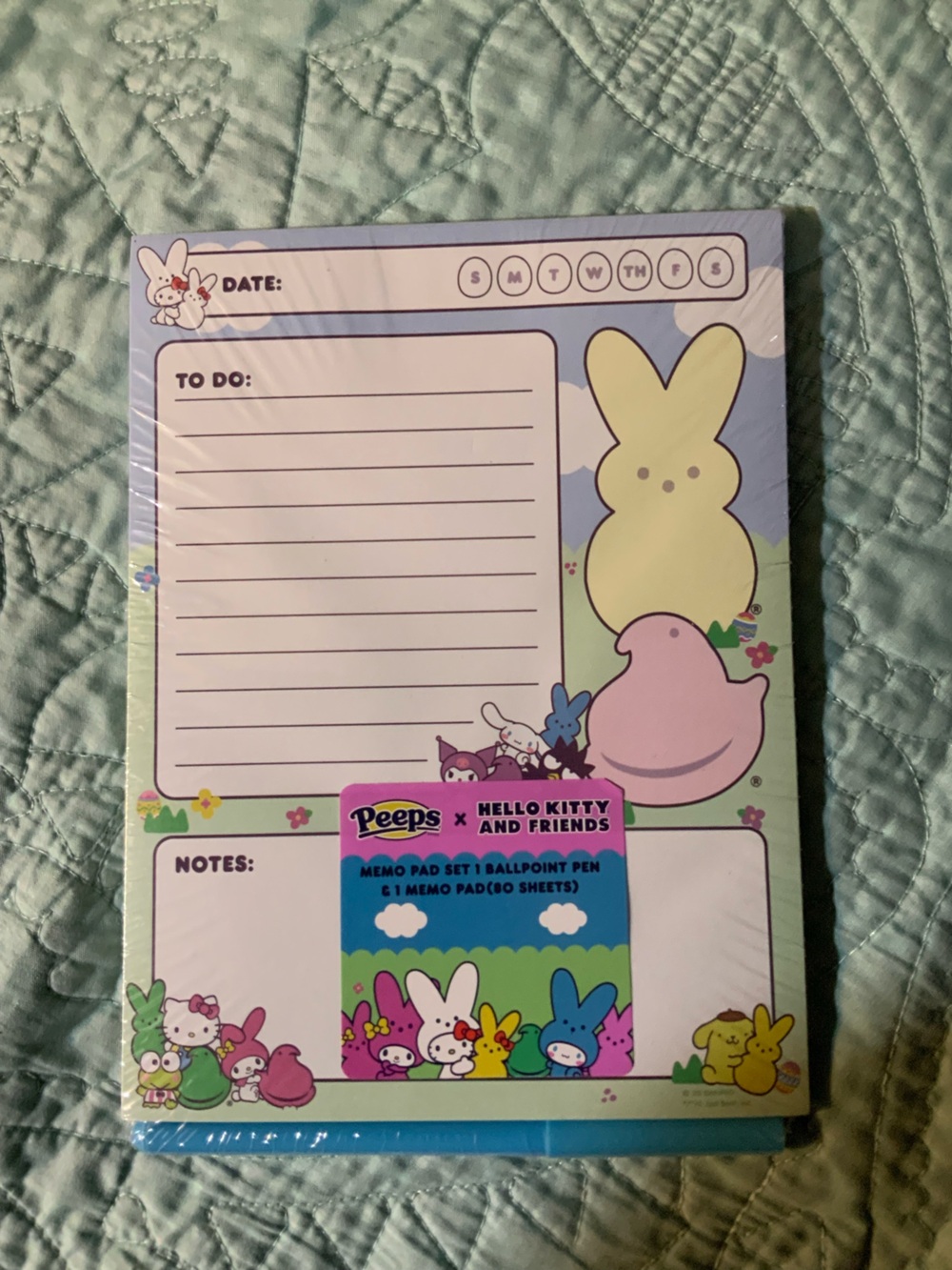 Hello Kitty Pink & Blue Memo Pad with Pen
